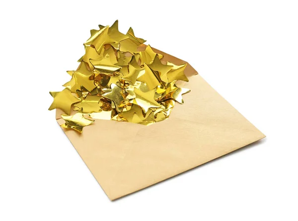 Envelope Confetti White Background — Stock Photo, Image