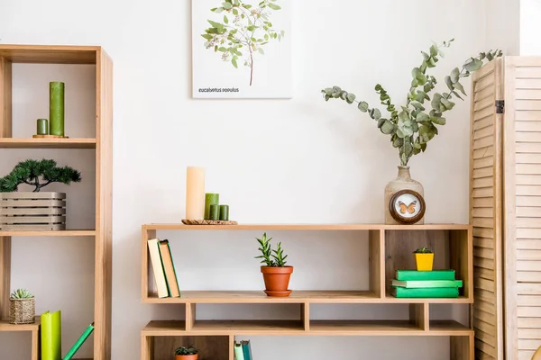 Intérieur Chambre Moderne Avec Étagères — Photo