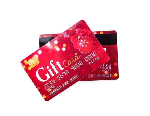 Gift cards on white background