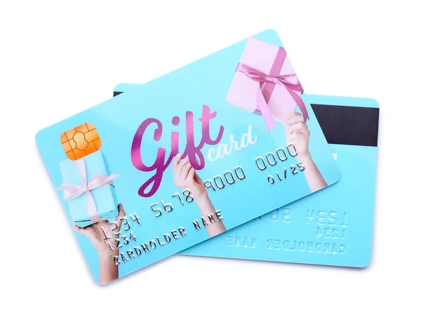 Gift Cards White Background — Stock Photo, Image