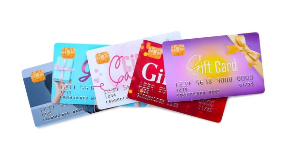Gift Cards White Background — Stock Photo, Image