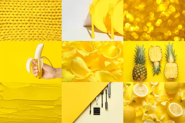 Collage Photos Couleurs Jaunes — Photo