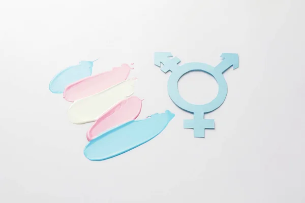 Symbol Transgender Paint Strokes White Background —  Fotos de Stock