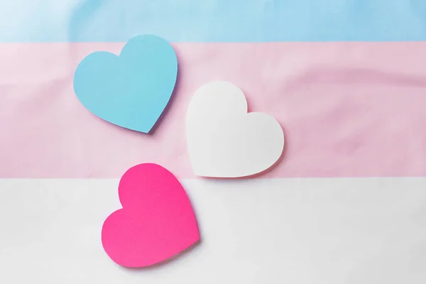 Paper Hearts Flag Transgender —  Fotos de Stock