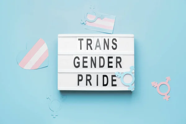 Дошка Текстом Trans Gender Pride Кольоровому Фоні — стокове фото
