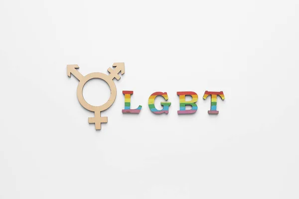 Symbol Transgender Abbreviation Lgbt White Background — Stock Photo, Image