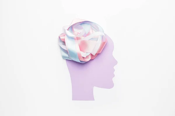 Paper Human Head Ribbons White Background Concept Transgender — Stock Photo, Image