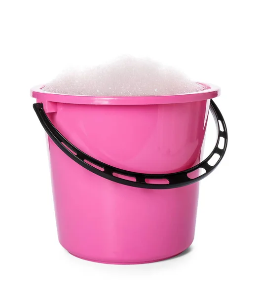 Plastic Bucket Foam White Background — Foto de Stock