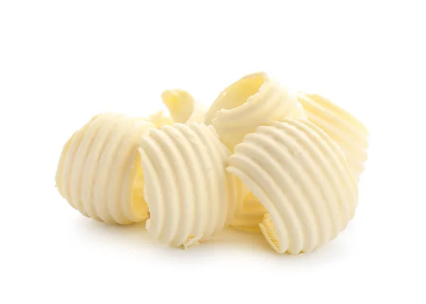 Curls Butter White Background — Stock Photo, Image