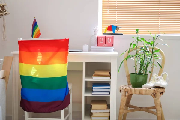 Table Flags Lgbt Interior Room — Stock Photo, Image