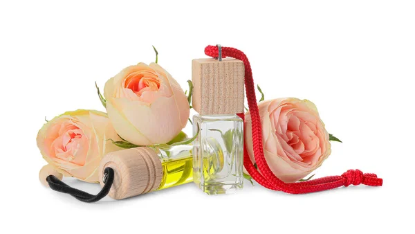 Désodorisants Voiture Florale Sur Fond Blanc — Photo