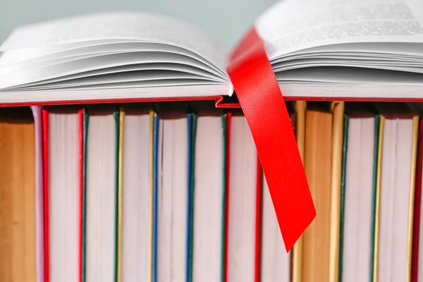 Books Bookmark Color Background Closeup — Stock Photo, Image