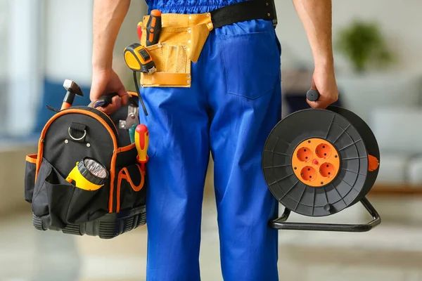 Young Electrician Tools Room — Stock Photo, Image