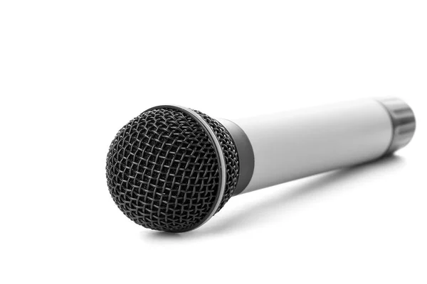 Microphone Moderne Sur Fond Blanc — Photo