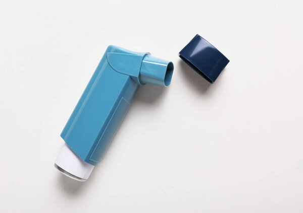 Modern inhaler on white background