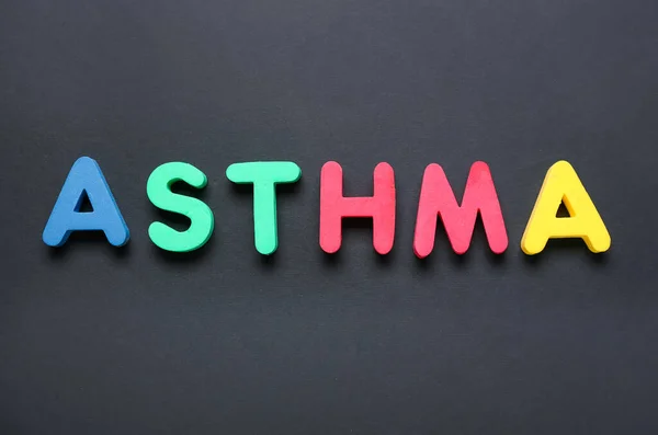Palavra Asthma Fundo Escuro — Fotografia de Stock