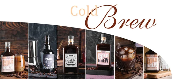 Collage Tasty Cold Brew — Stock Photo, Image