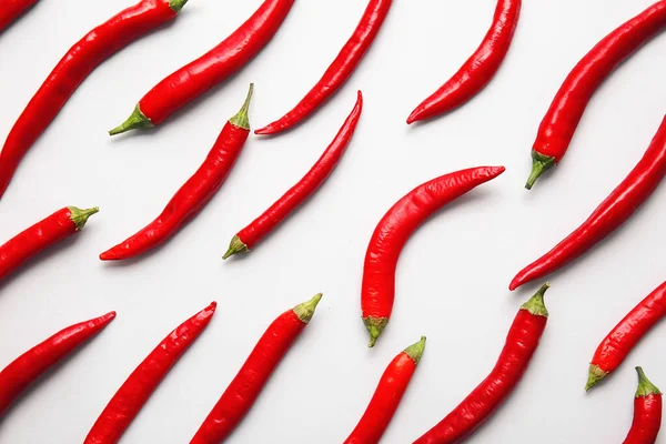 Hot Chili Peppers White Background — Stock Photo, Image