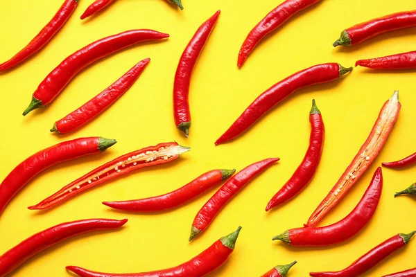 Hot Chili Peppers Color Background — Stock Photo, Image