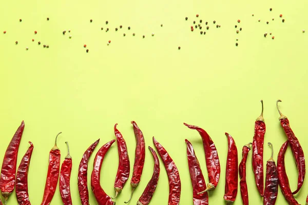 Hot Chili Peppers Color Background — Stock Photo, Image