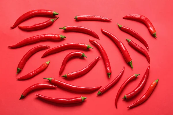 Hot Chili Peppers Color Background — Stock Photo, Image