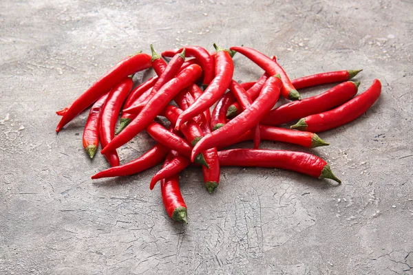 Hot Chili Peppers Grey Background — Stock Photo, Image