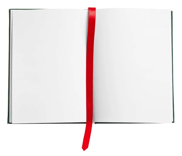 白地にブックマーク付きの空白の本 — ストック写真
