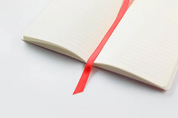 Blank Notebook Bookmark White Background — Stock Photo, Image