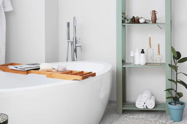 Interior Modern Bathroom Shelf Unit — Stock Photo, Image