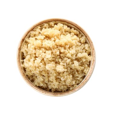 Beyaz arka planda lezzetli kinoalı kase