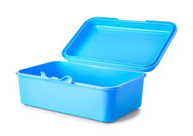 Beyaz arka planda plastik beslenme çantası