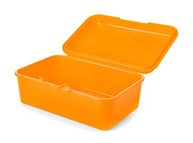 Beyaz arka planda plastik beslenme çantası