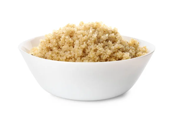 Bowl Ízletes Quinoa Fehér Alapon — Stock Fotó