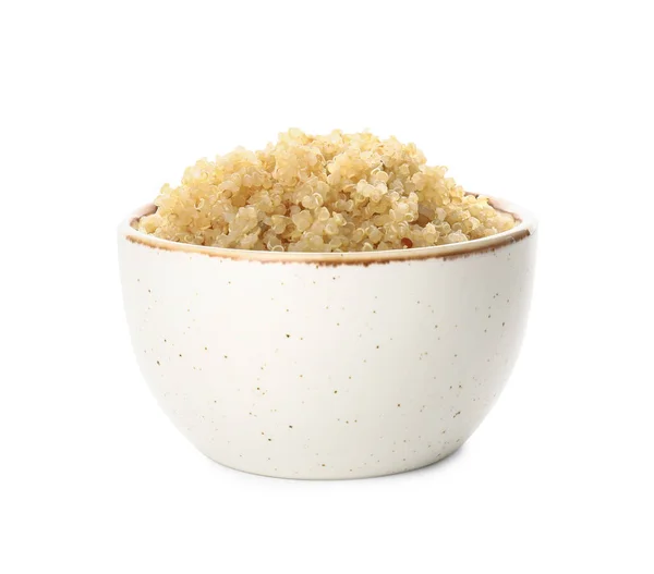 Bowl Ízletes Quinoa Fehér Alapon — Stock Fotó