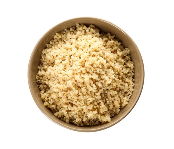 Bowl Ízletes Quinoa Fehér Alapon — Stock Fotó