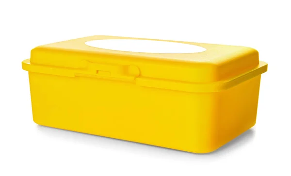 Пластиковая Коробка Обеда Белом Фоне — стоковое фото