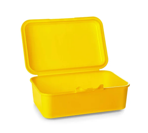 Plastic Lunch Box White Background — Stock Photo, Image