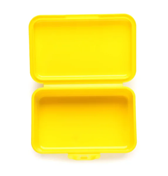 Plastic Lunchbox Witte Achtergrond — Stockfoto