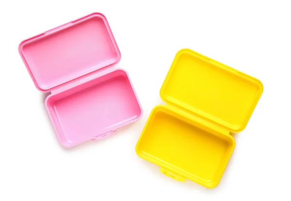 Plastikowe Pudełka Lunch Białym Tle — Zdjęcie stockowe