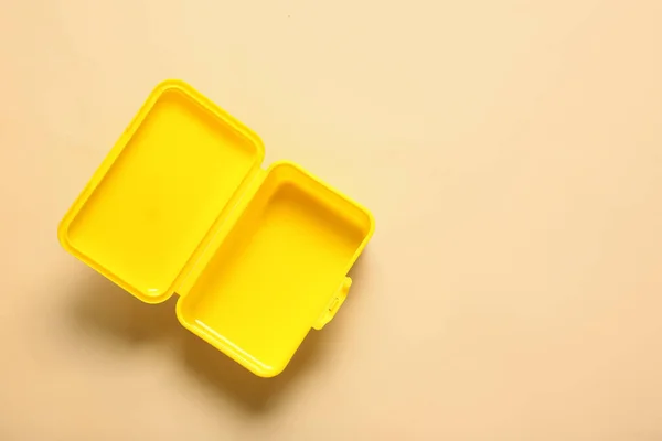 Plastic Lunchbox Kleur Achtergrond — Stockfoto