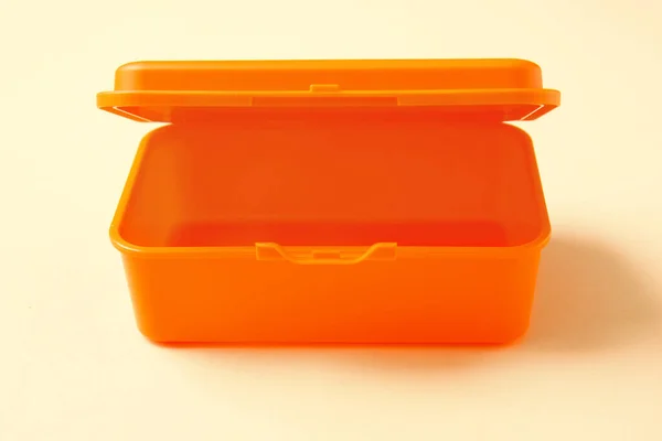 Plastic Lunch Box Color Background — Stock Photo, Image