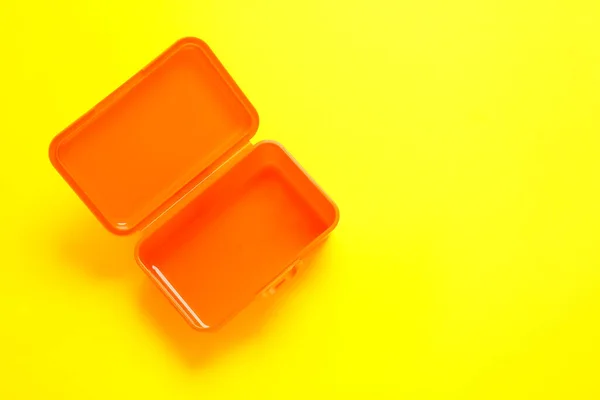 Plastic Lunchbox Kleur Achtergrond — Stockfoto