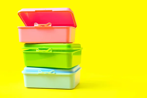 Plastic Lunch Dozen Kleur Achtergrond — Stockfoto