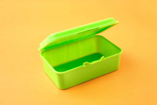 Plastic Lunchbox Kleur Achtergrond — Stockfoto