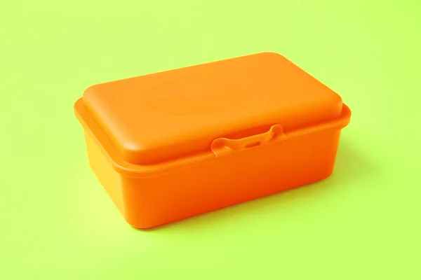 Plastic Lunch Box Color Background — Stock Photo, Image