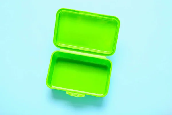 彩色背景塑料午餐盒 — 图库照片