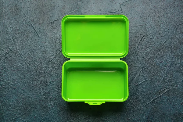 Пластиковая Коробка Ланча Темном Фоне — стоковое фото