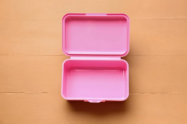 色の背景にプラスチック弁当箱 — ストック写真