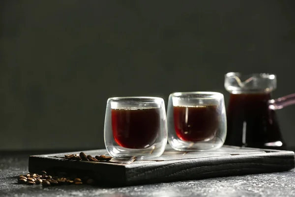 Glass Cups Tasty Coffee Table — Stock Photo, Image