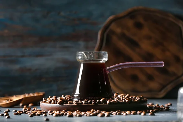 Potje Hete Turkse Koffie Bonen Tafel — Stockfoto